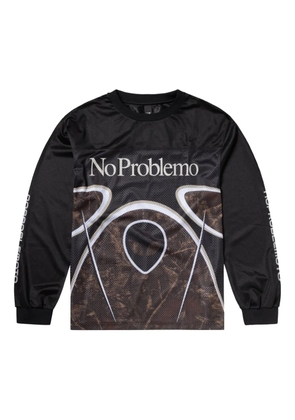 Aries mesh-panel long-sleeve T-shirt - Black