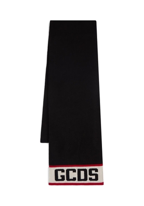 GCDS logo knitted scarf - Black