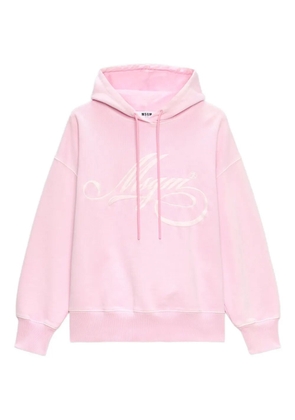 MSGM logo-embroidered hoodie - Pink