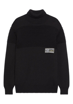 GCDS ribbed roll-neck sweater - Black