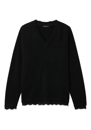 tout a coup lace-trim V-neck sweater - Black