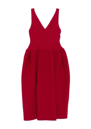 CFCL Pottery HS V-neck balloon midi dress - Red