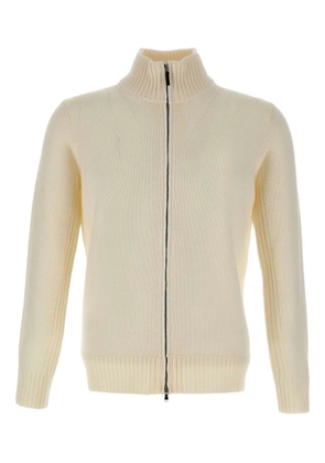 Kangra ribbed zip-front cardigan - Neutrals