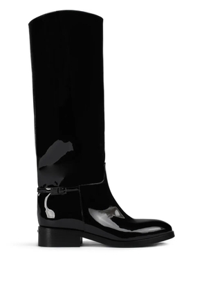 Le Silla Charlotte patent leather buckle boots - Black
