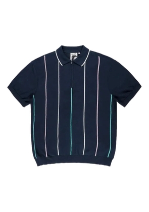 Bisous Skateboards striped-pattern polo shirt - Blue