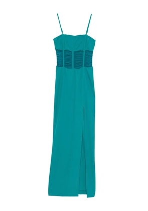 Patrizia Pepe ruched side-slit dress - Blue