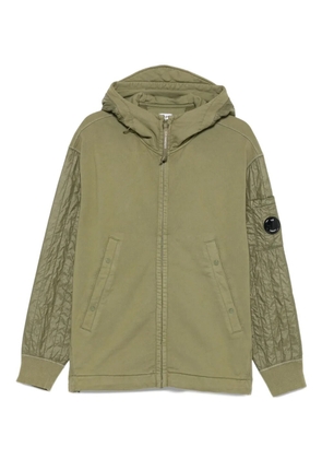 C.P. Company quilted-sleeve hooded zip-up jacket - Green