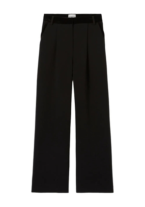 Claudie Pierlot velvet-trimmed pleated-front trousers - Black