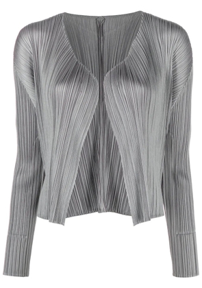 Pleats Please Issey Miyake Basics pleated cardigan - Grey