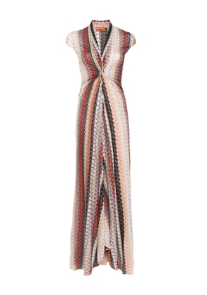 Missoni multicolored striped-knit maxi dress - Pink