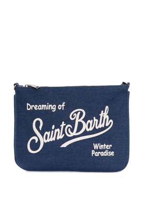 MC2 Saint Barth Kids denim embroidered crossbody bag - Blue
