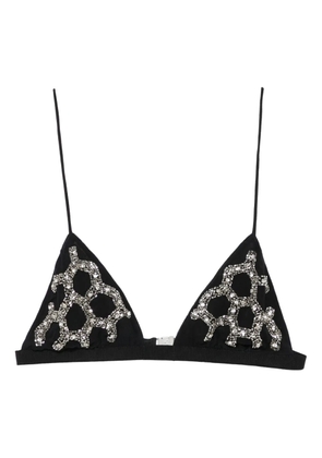 Patrizia Pepe embroidered triangle-cup bra - Black