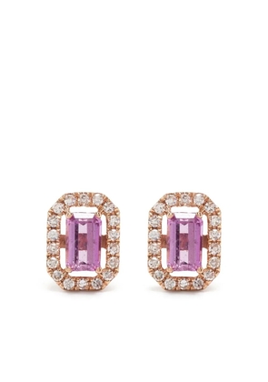 SHAY 18K rose gold mini me diamond and sapphire earrings - Pink