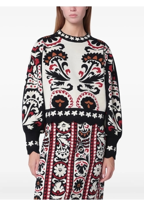 FARM Rio tapestry striped top - White