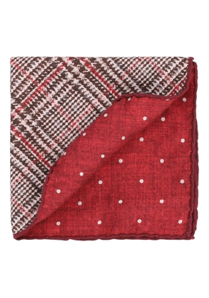 Brunello Cucinelli prince-of-wales polka-dot pocket square - Red