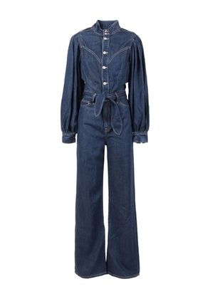 7 For All Mankind Jo tie-waist long-sleeve jumpsuit - Blue
