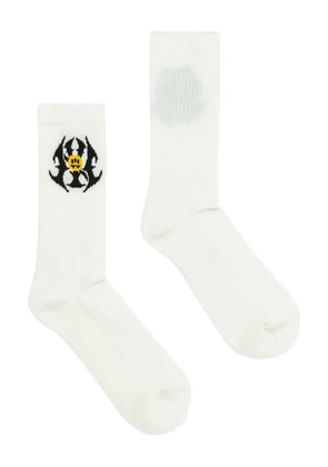 BARROW flame-embellishment socks - White