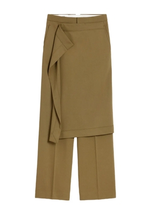 AMI Paris draped-detail wool trousers - Green