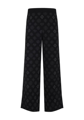 Casablanca logo-pattern knitted trousers - Black