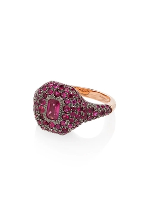 SHAY 18K rose gold pavé ruby pinky ring