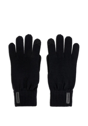 Emporio Armani logo-patch gloves - Black