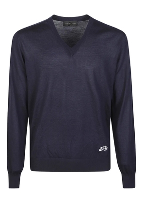Gabriele Pasini V-neck graphic sweater - Blue