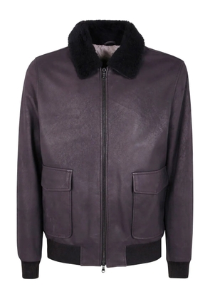 Barba Boston shearling-trim jacket - Brown