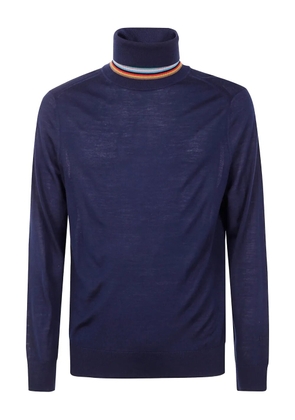 Paul Smith stripe turtleneck jumper - Blue