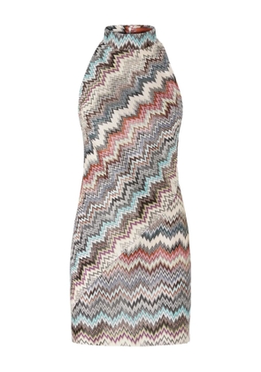 Missoni zigzag halterneck mini dress - Neutrals