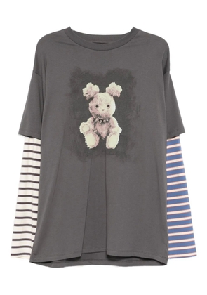 Mini Cream graphic-print T-shirt - Grey