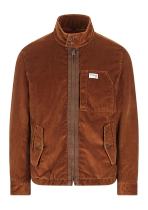 Fay high-collar corduroy jacket - Brown
