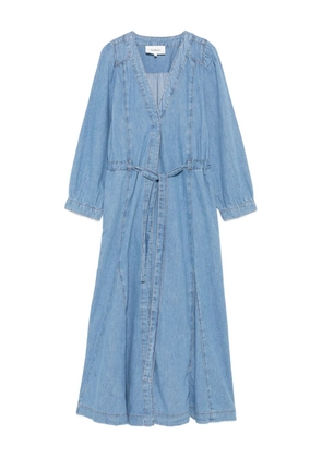 Ba&Sh belted V-neck denim dress - Blue
