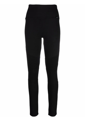 Philipp Plein ribbed-panel biker leggings - Black