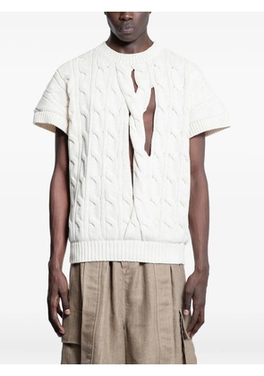 Hed Mayner cut-out cable-knit top - Neutrals