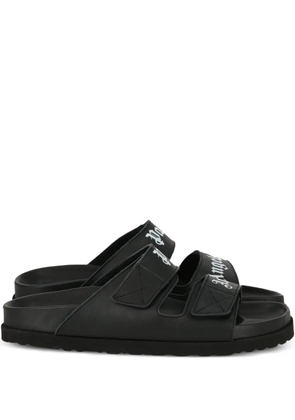 Palm Angels logo-strap sandals - Black