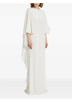 Max Mara embellished-neckline maxi bridal dress - White