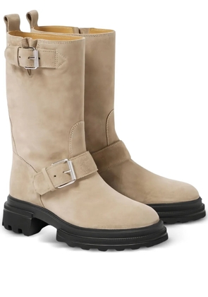 Hogan buckled biker boots - Neutrals