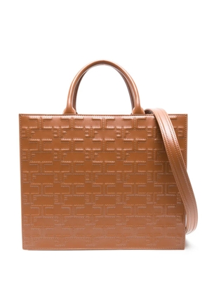 Elisabetta Franchi large Bold Monogram tote bag - Brown