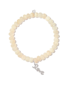 Sydney Evan 14kt yellow gold Love Script moonstone and diamond bracelet - Silver