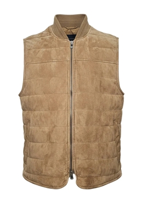 Isaia quilted suede gilet - Neutrals