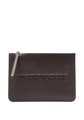 Patrizia Pepe leather clutch bag - Brown