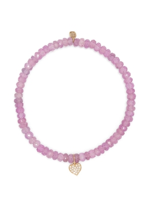 Sydney Evan 14kt yellow gold sapphire beaded bracelet - Pink