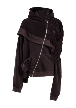 Natasha Zinko draped zip-front hoodie - Black