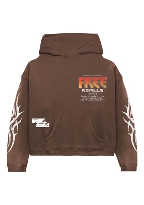 Free Refills Kiss tribal-print French-terry hoodie - Brown