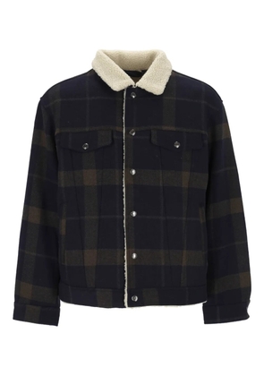 r.d.d. by jack jones check sherpa jacket - Blue