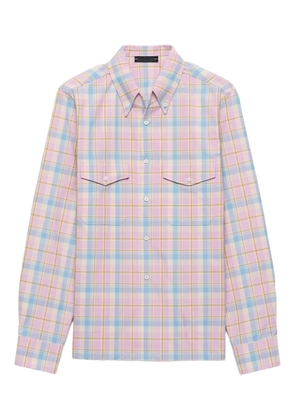 Prada patch-pocket checked shirt - F0E18 PINK