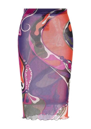 PUCCI Orchidee-print tulle skirt - Purple