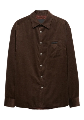 Prada corduroy patch-pocket shirt - Brown