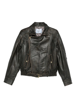 Blugirl asymmetrical leather jacket - Brown