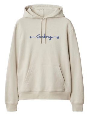Burberry logo cotton hoodie - Neutrals
